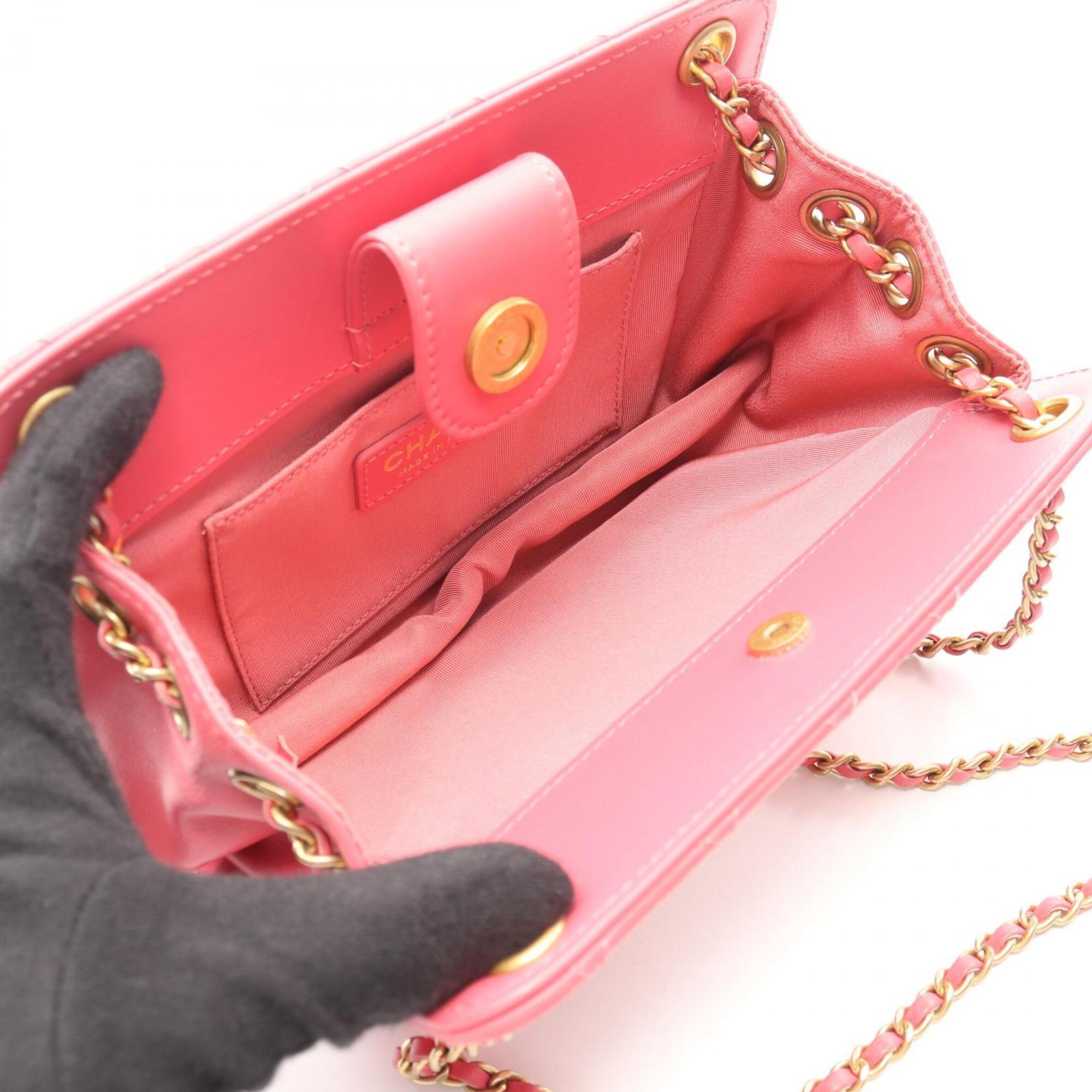 Chanel Pink Leather Handbag Shoulder Bag