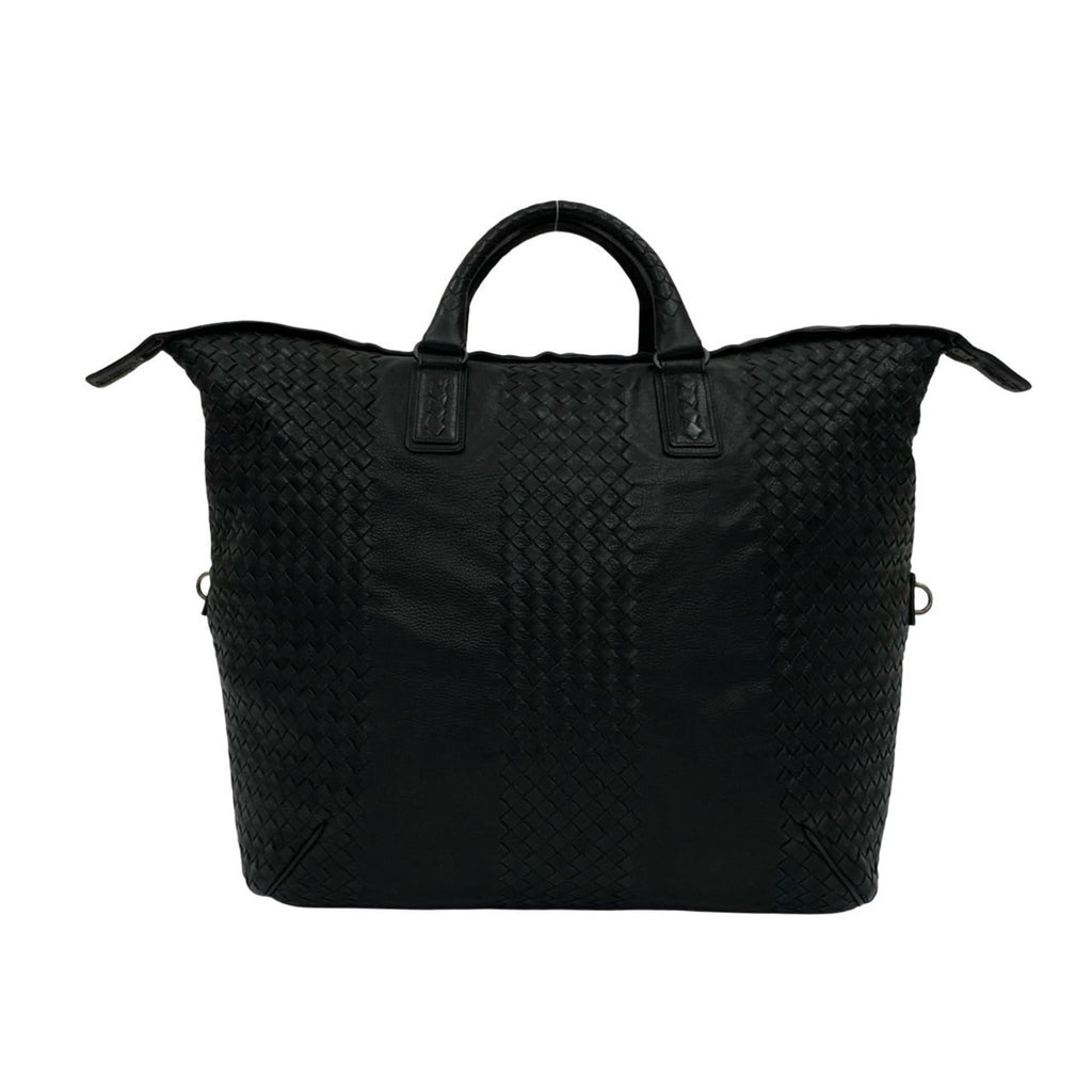 Bottega Veneta Black Leather Boston Bag Handbag
