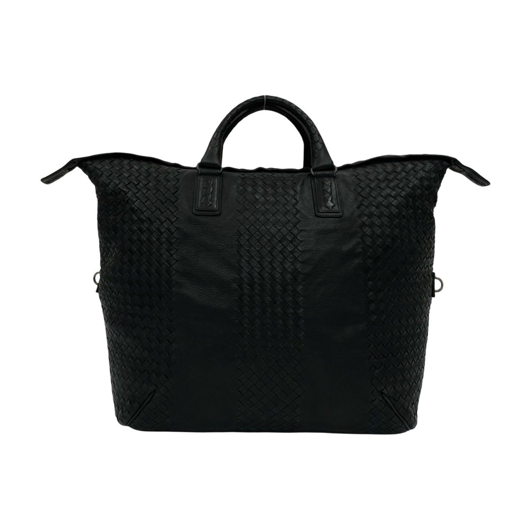 Bottega Veneta Black Leather Boston Bag Handbag