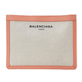 Balenciaga Pink White Canvas Clutch Bag Hand