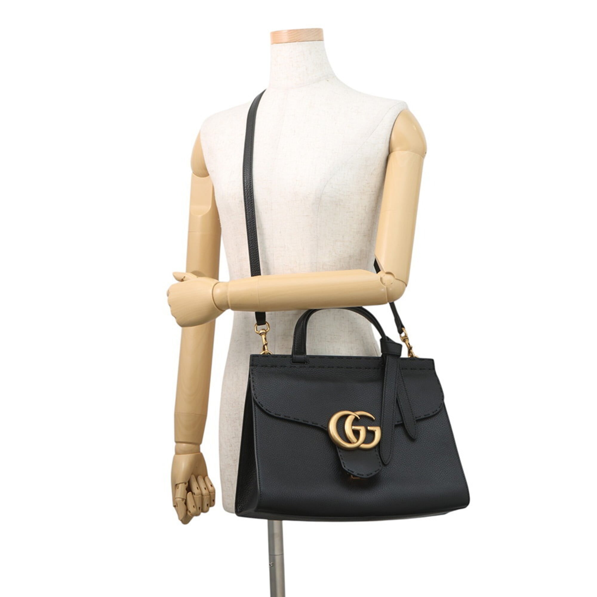Gucci Black Leather Handbag (Pre-Owned)