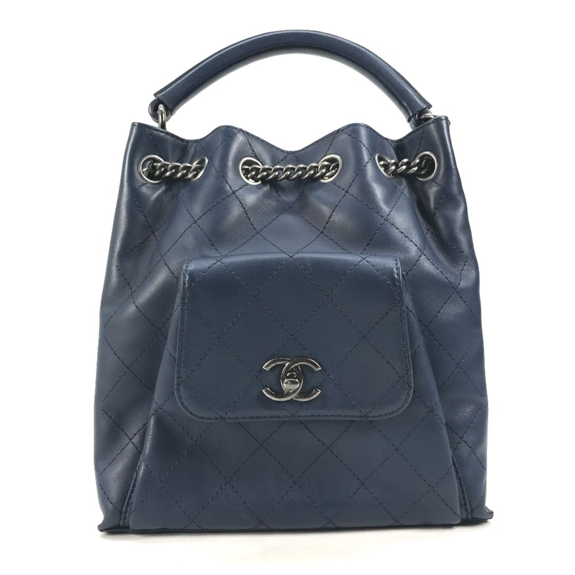 Chanel Blue Leather Shoulder Bag