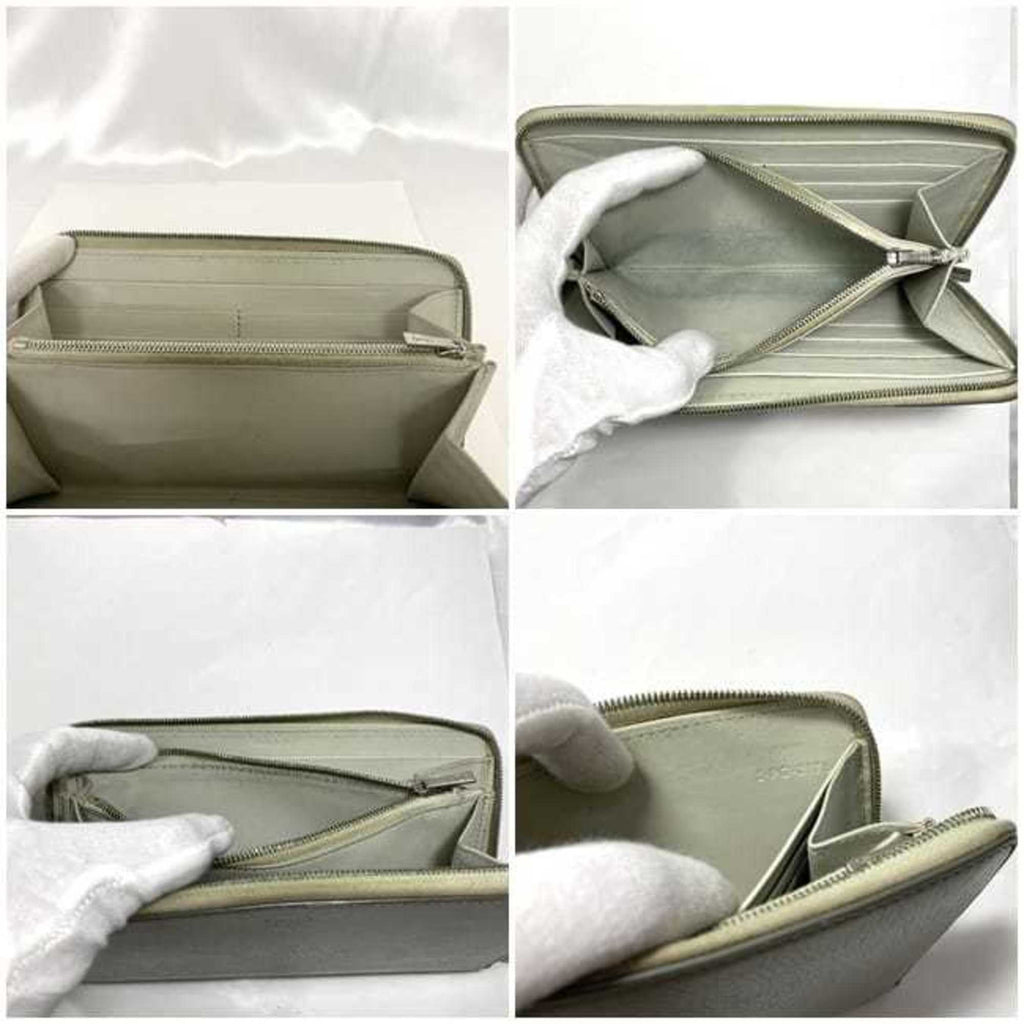 Celine Gray Leather Long Wallet (Bi-Fold)