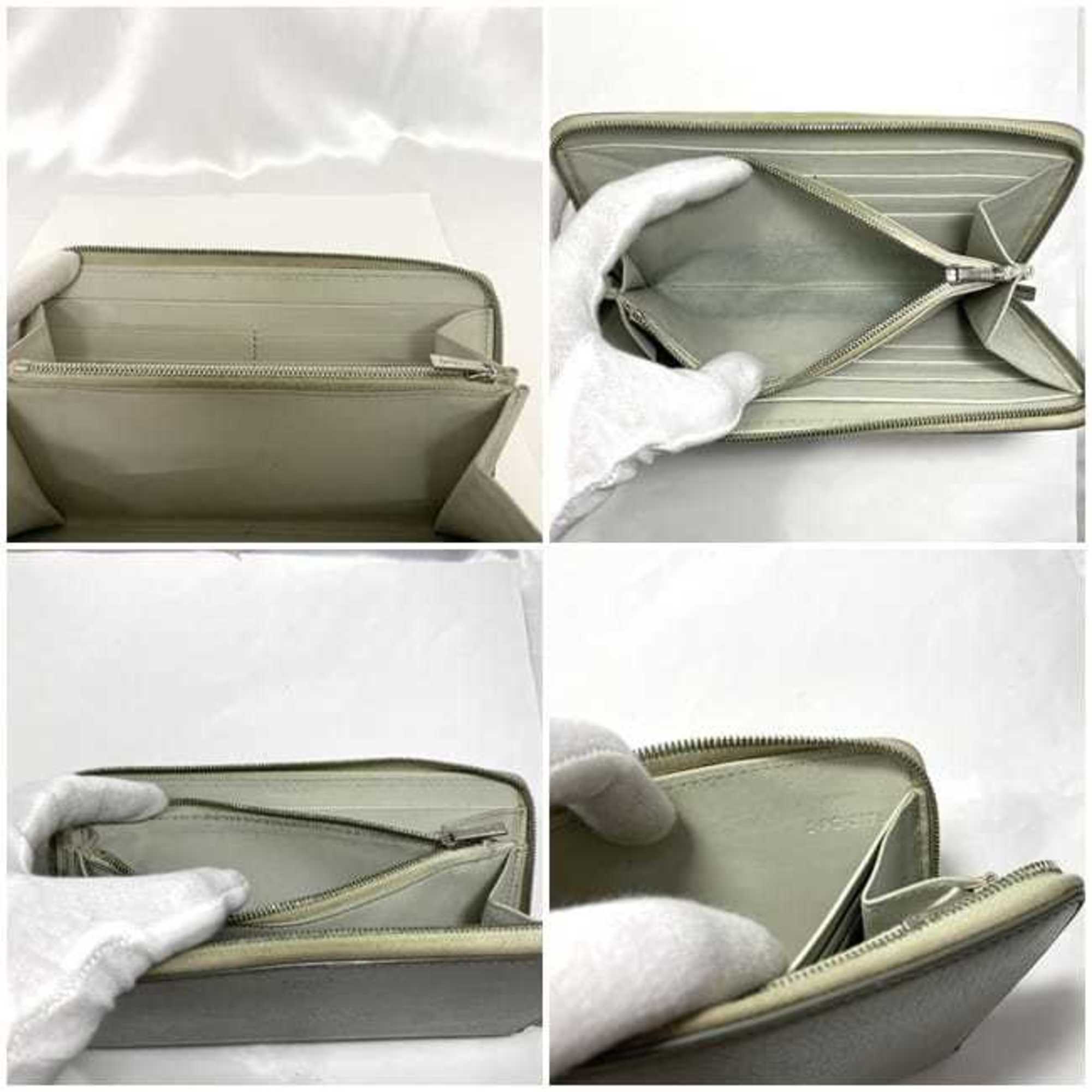 Celine Gray Leather Long Wallet (Bi-Fold)