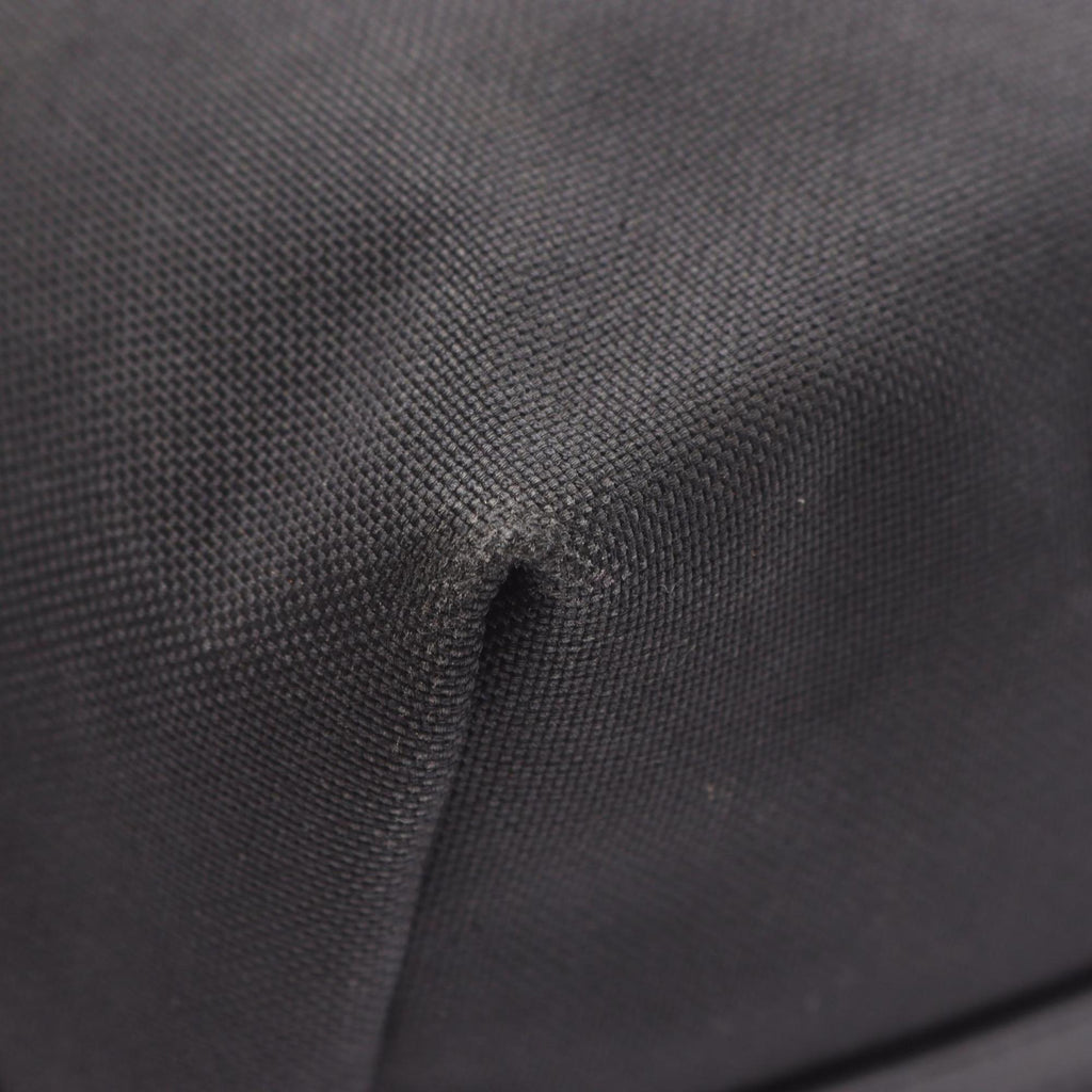 Prada Black Canvas Leather Tote Bag