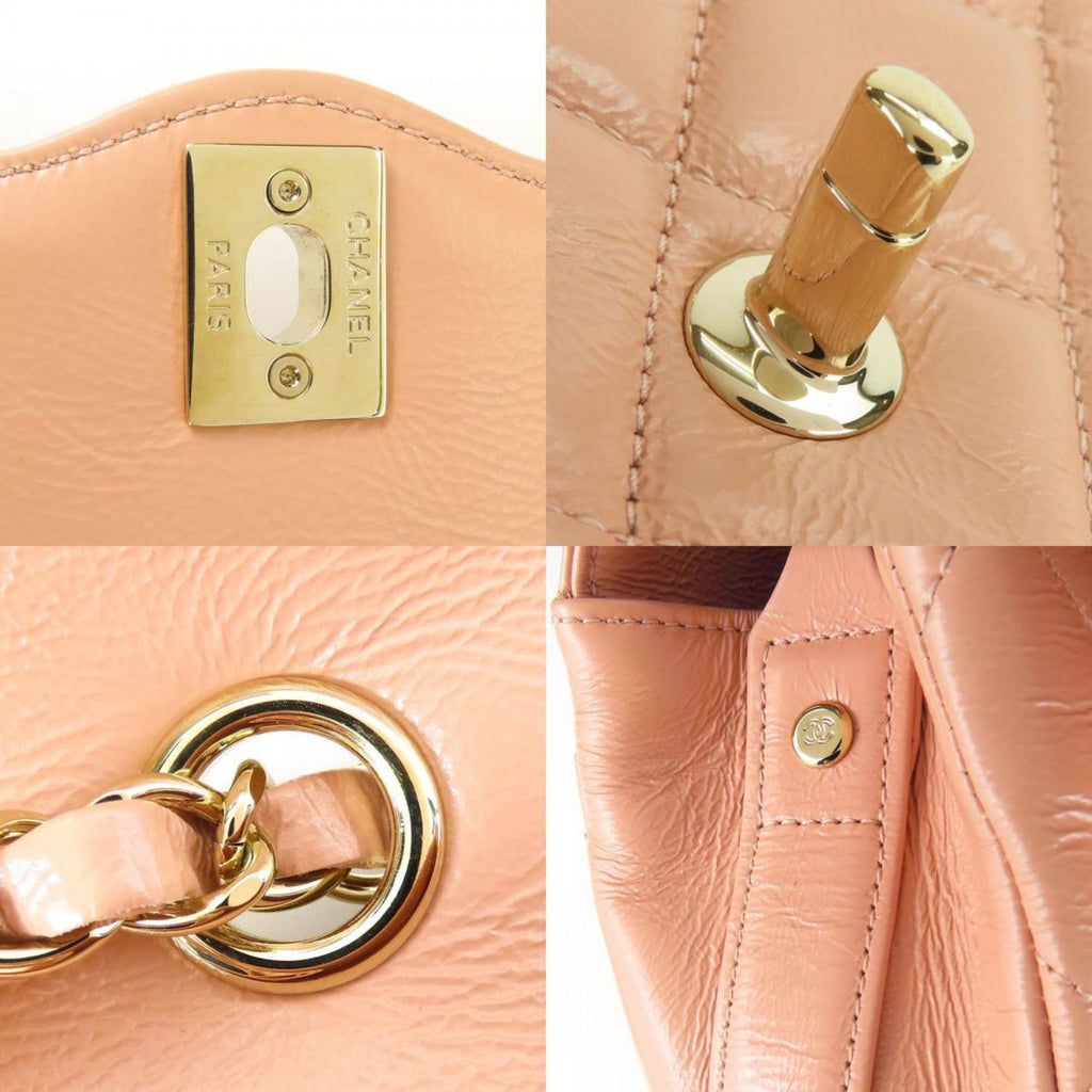 Chanel Beige Peach Leather Shoulder Bag