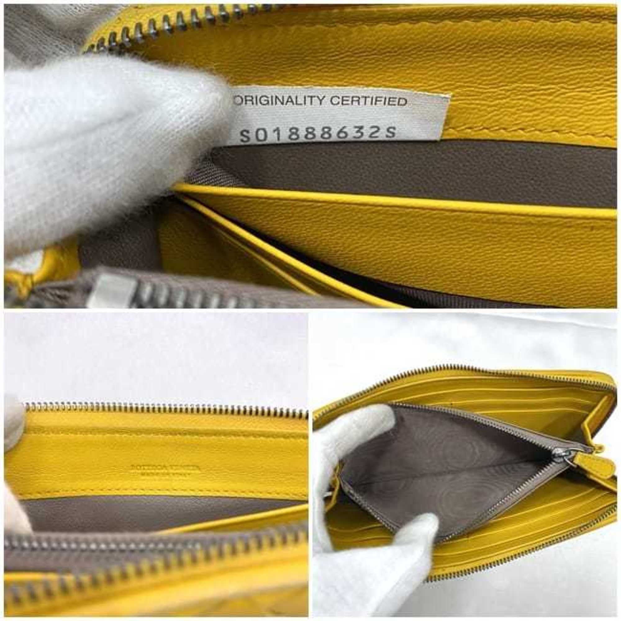 Bottega Veneta Yellow Leather Long Wallet (Bi-Fold)