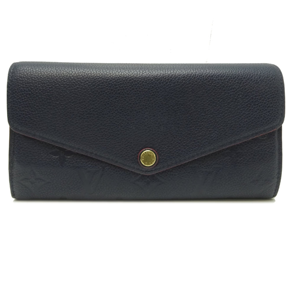 Louis Vuitton Marine Rouge Navy Red Color Monogram Empreinte Long Wallet