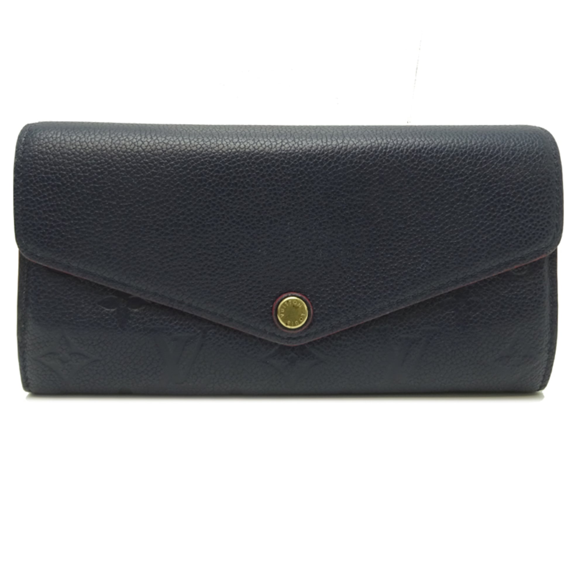 Louis Vuitton Marine Rouge Navy Red Color Monogram Empreinte Long Wallet