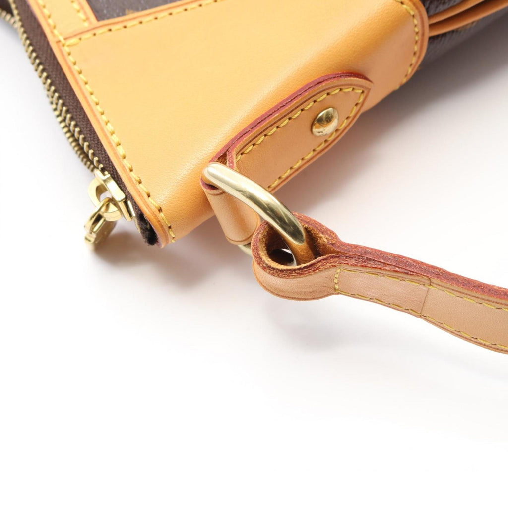 Louis Vuitton Brown Coated Canvas Leather Shoulder Bag