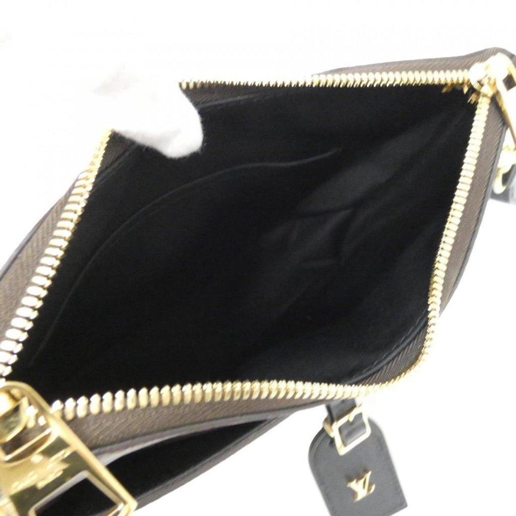 Louis Vuitton Black Brown Coated Canvas Shoulder Bag