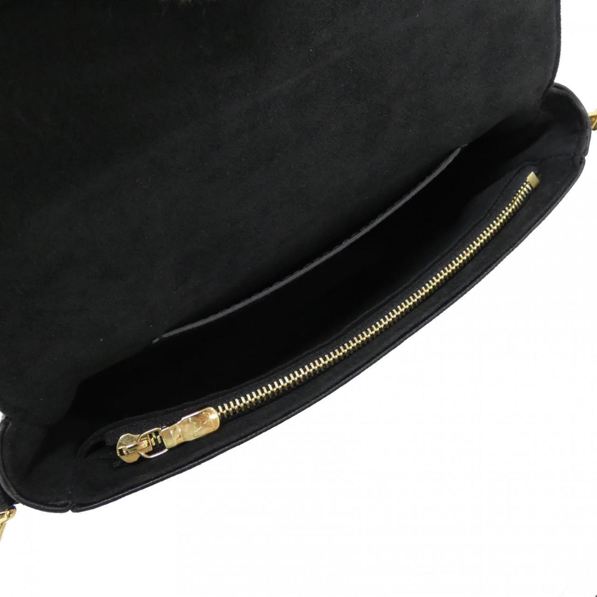 Louis Vuitton Black Leather Shoulder Bag