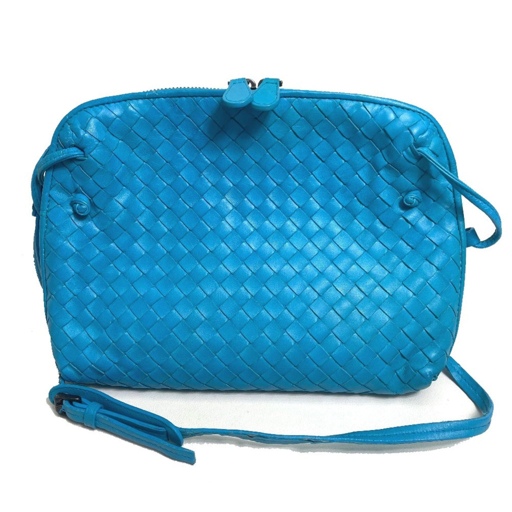 Bottega Veneta Blue Leather Shoulder Bag