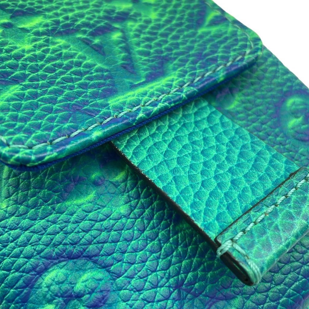 Louis Vuitton America’S Cup Blue Vert Leather Phone Wallet
