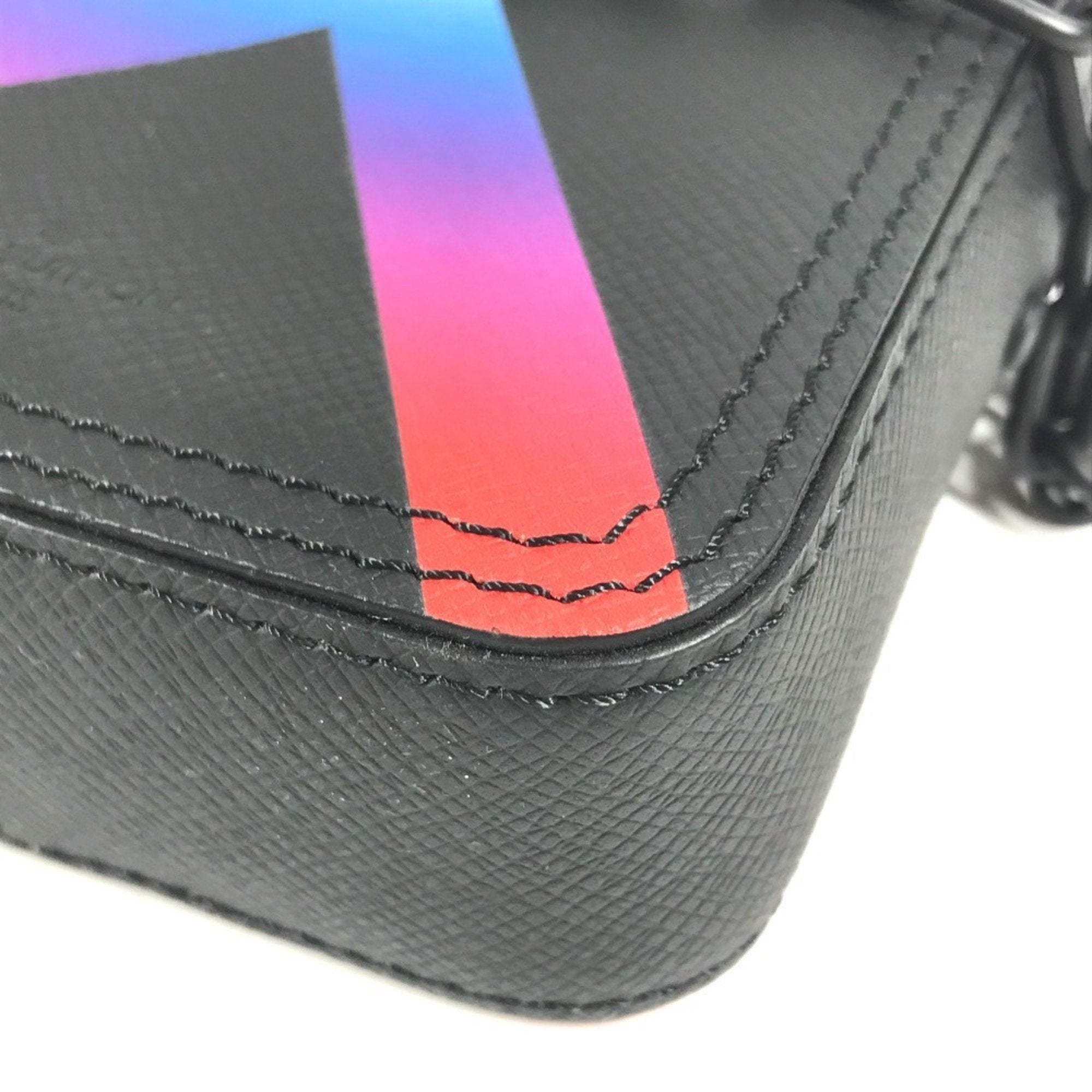 Louis Vuitton Black Multi-Color Taiga Leather Pochette Shoulder Bag