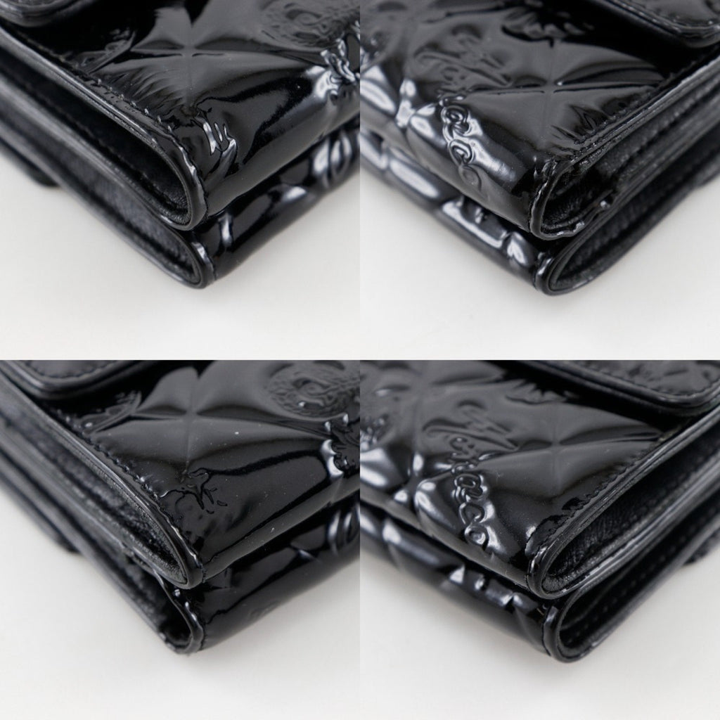 Chanel Black Patent Leather Wallet (Tri-Fold)