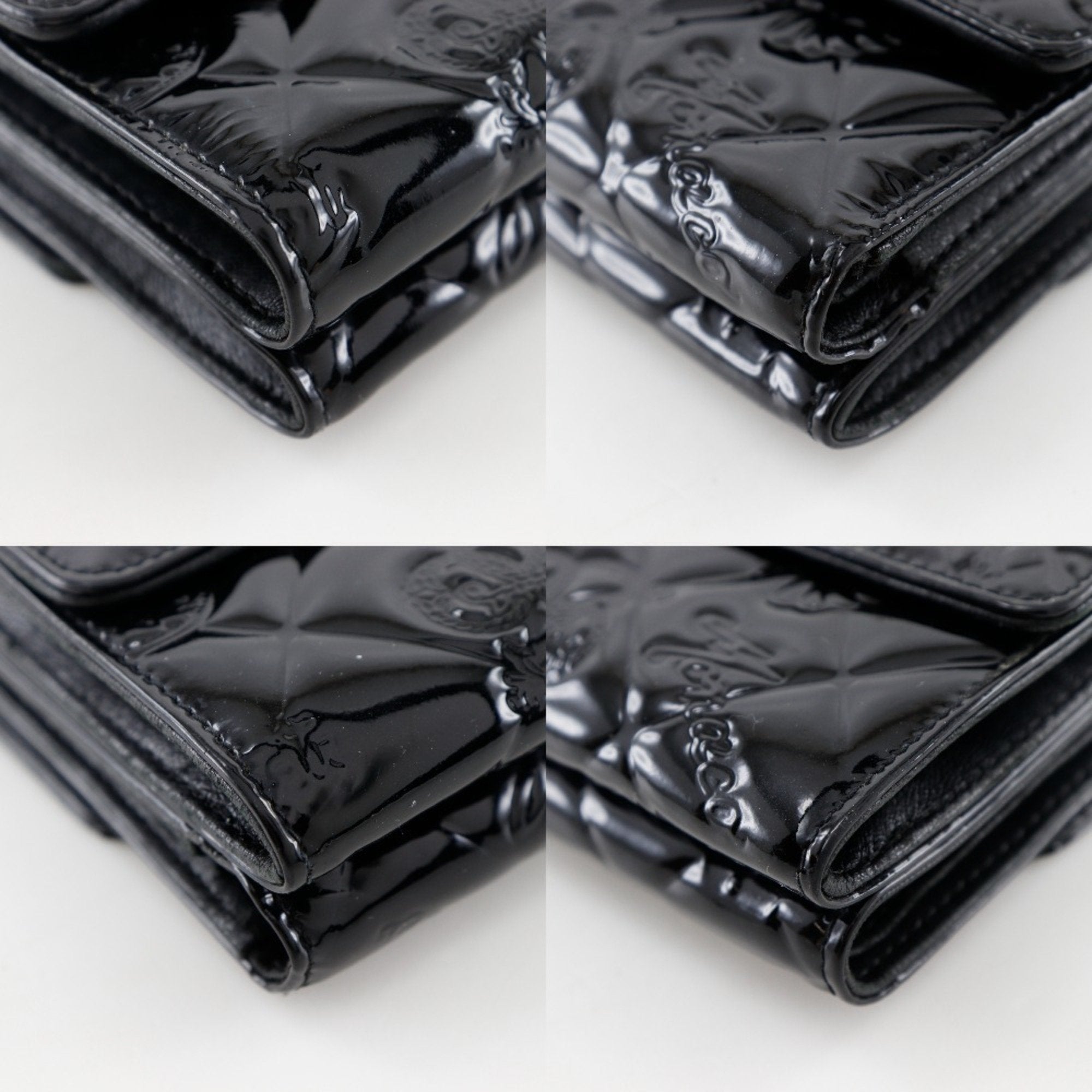 Chanel Black Patent Leather Wallet (Tri-Fold)