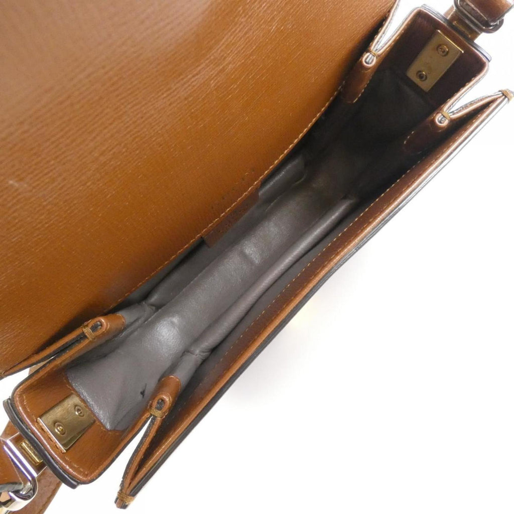 Gucci Brown Leather Shoulder Bag (Pre-Owned)