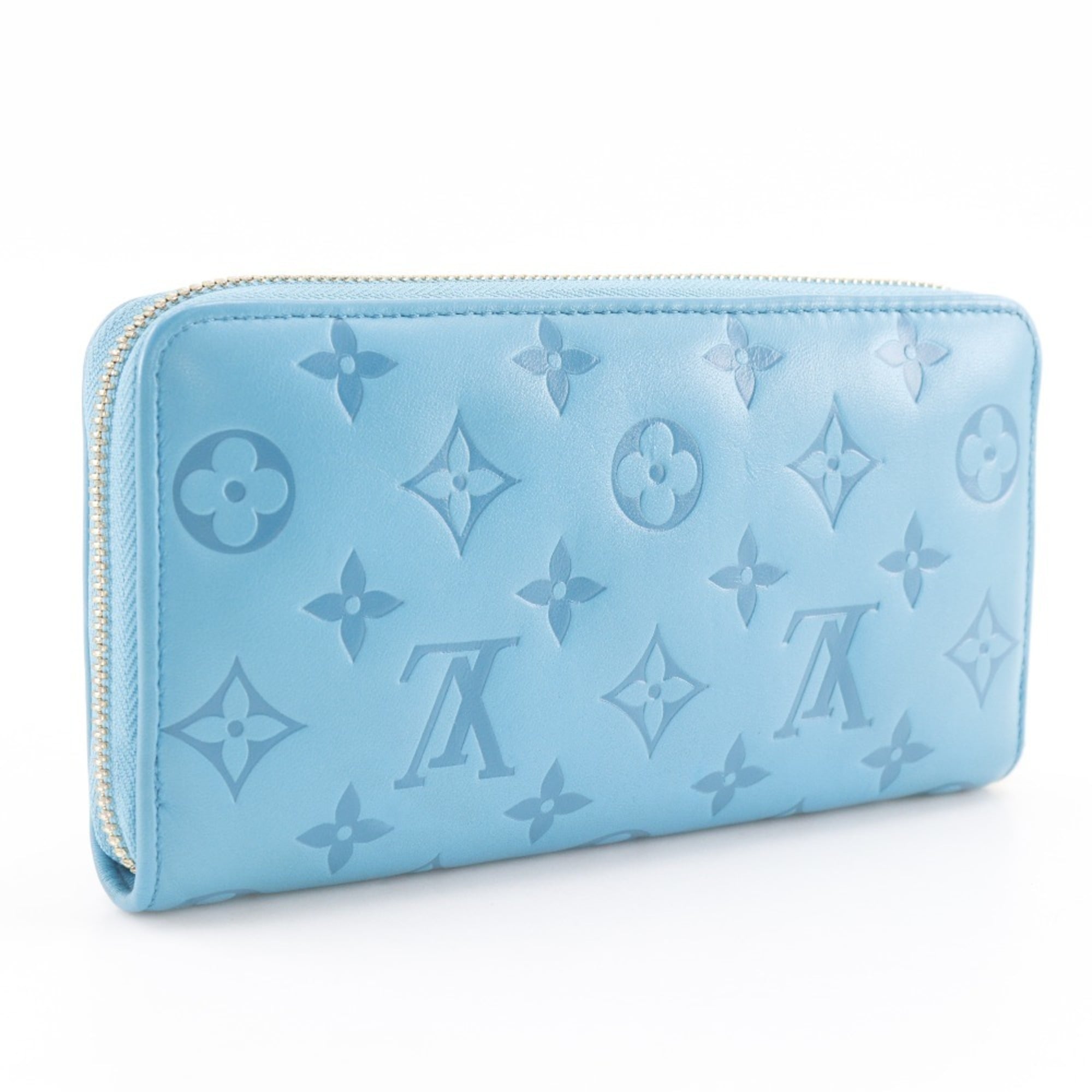 Louis Vuitton Blue Turquoise Leather Long Wallet