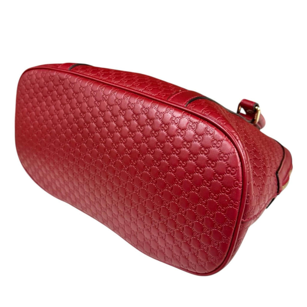 Gucci Red Color Leather Handbag Shoulder Bag (Pre-Owned)