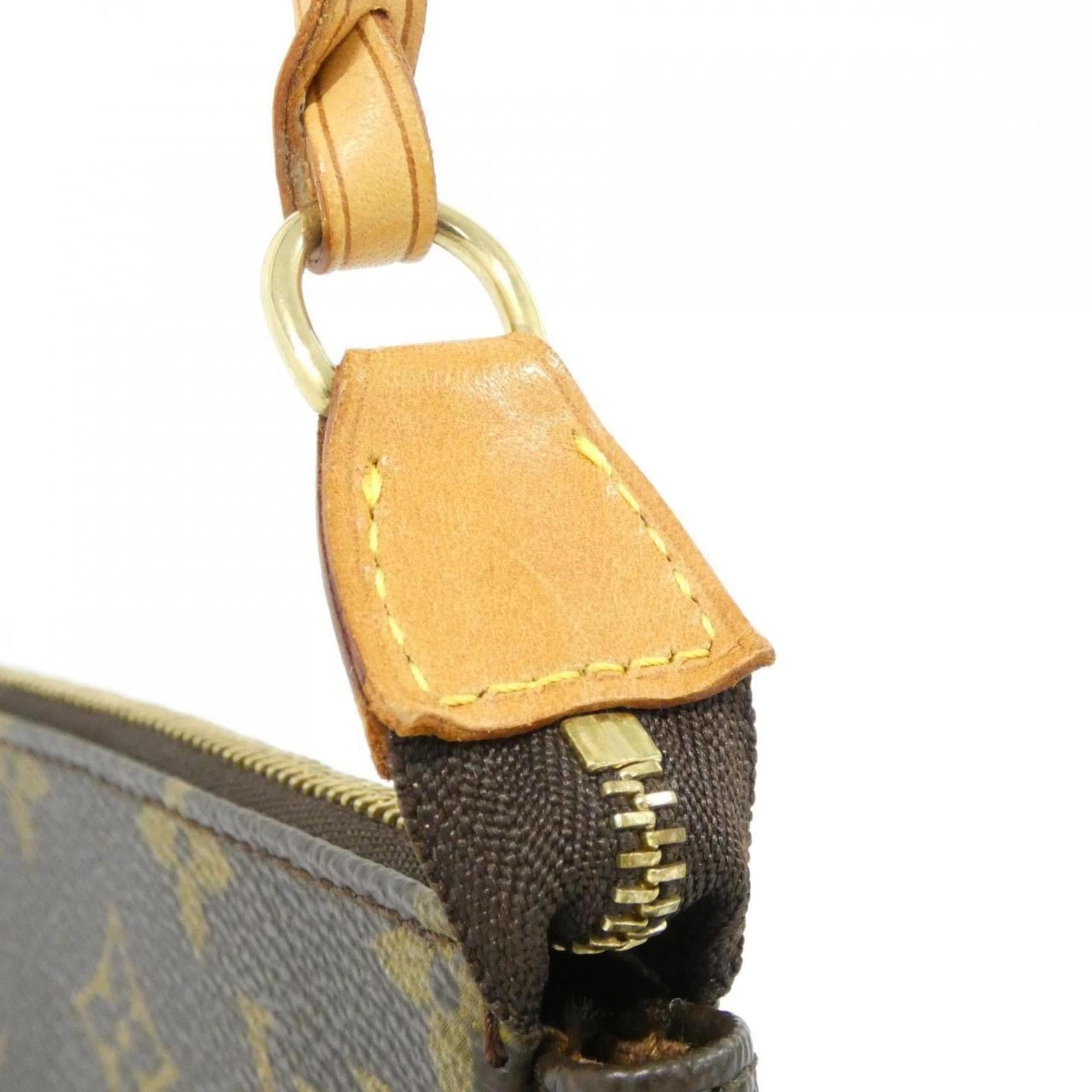 Louis Vuitton Marron Coated Canvas Pochette Pouch