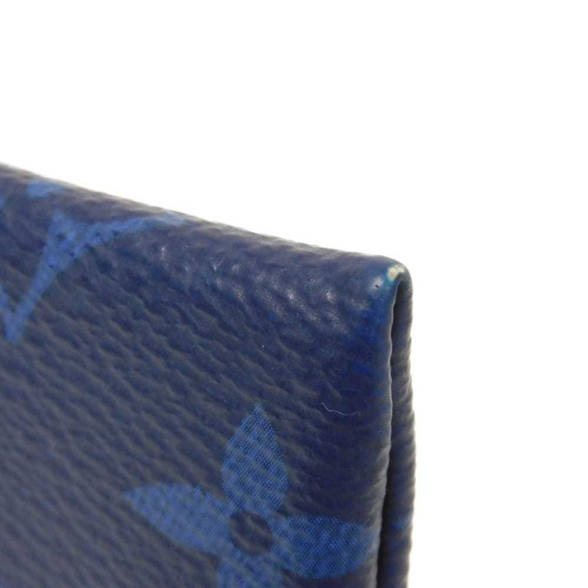 Louis Vuitton Blue Cobalt Monogram Monogram Cobalt Taiga Leather Leather Canvas Monogram Pochette Pouch
