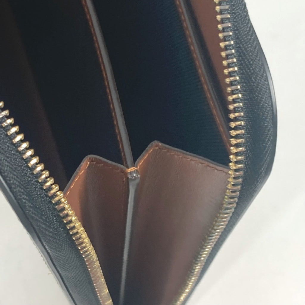 Burberry Brown Leather Canvas Clutch Bag Pouch