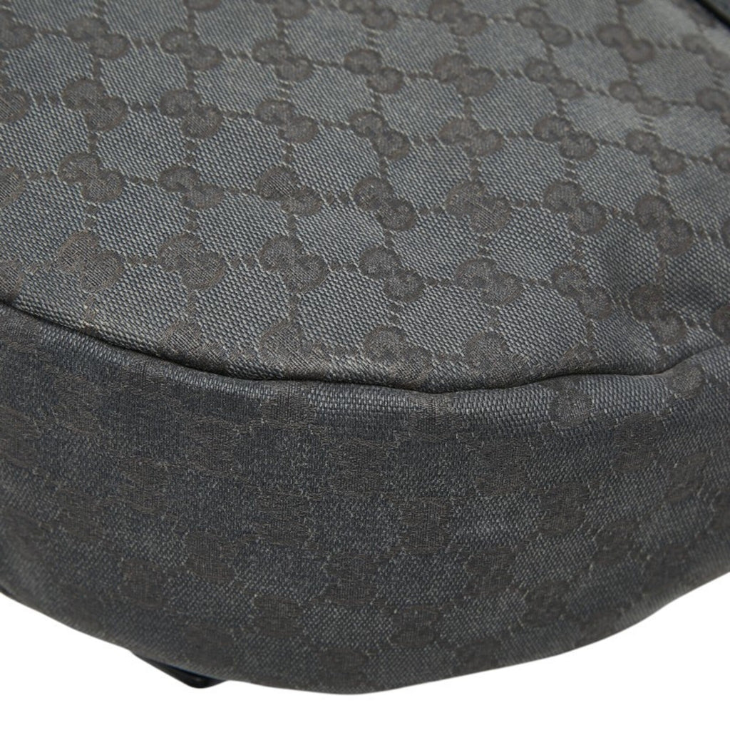 Gucci Black Canvas Leather Messenger Bag Shoulder Bag (Pre-Owned)