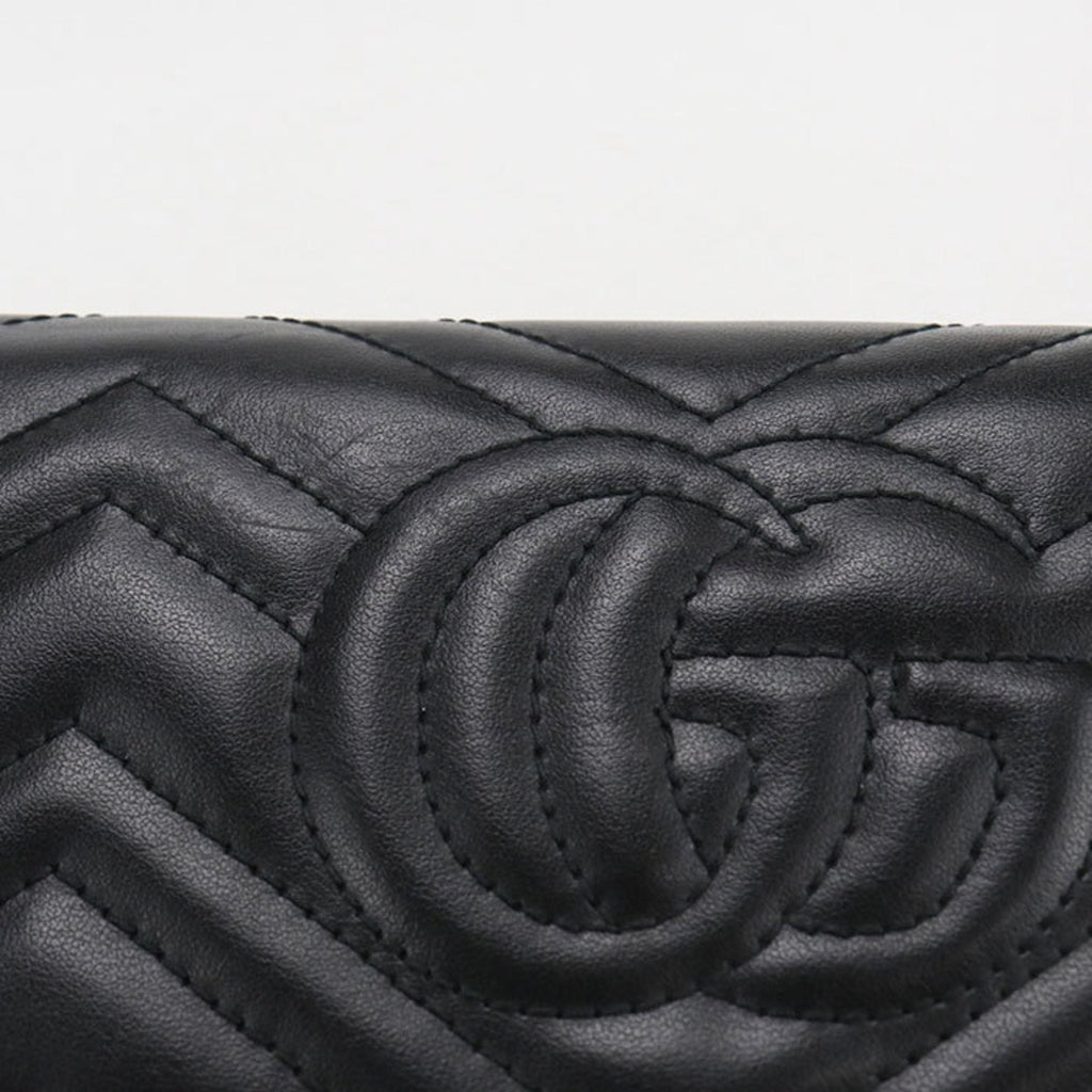 Gucci Black Leather Long Wallet (Bi-Fold) (Pre-Owned)