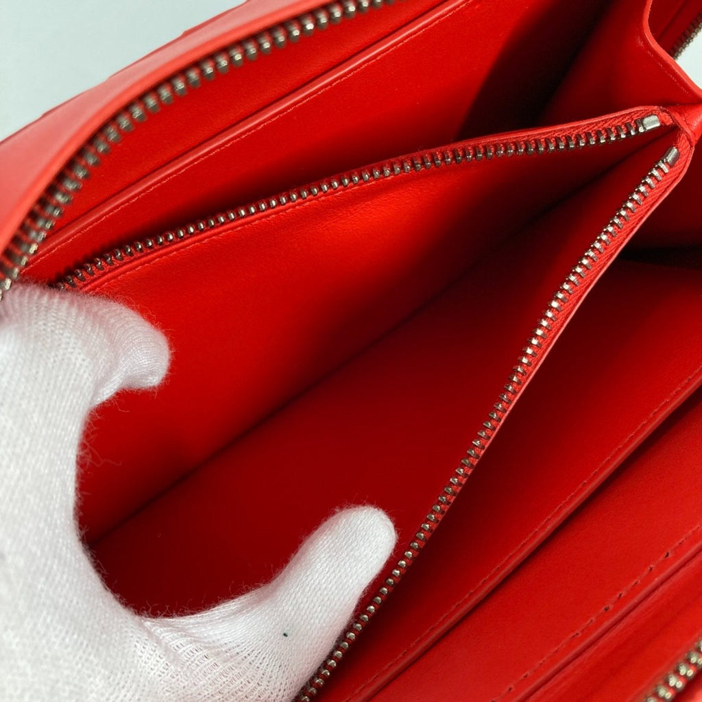 Bottega Veneta Red Leather Clutch Bag
