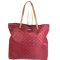 Gucci Red Color Leather Nylon Handbag Shoulder Bag Tote Bag (Pre-Owned)