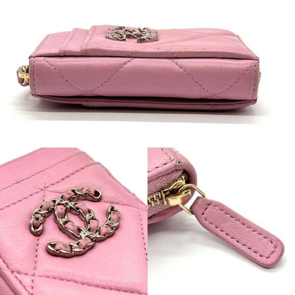 Chanel Pink Leather Coin Purse/Coin Case