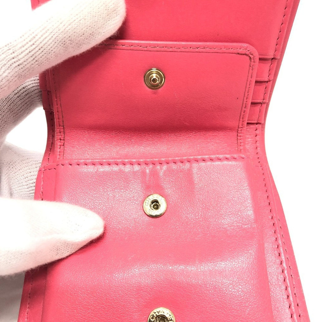 Chanel Pink Grained Calfskin Wallet (Bi-Fold)