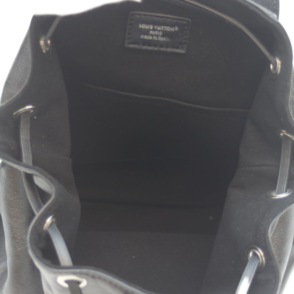 Louis Vuitton Black Brown Leather Backpack