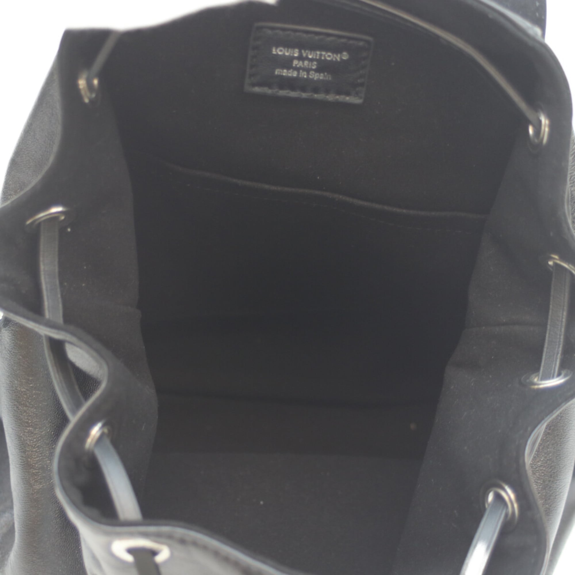 Louis Vuitton Black Brown Leather Backpack