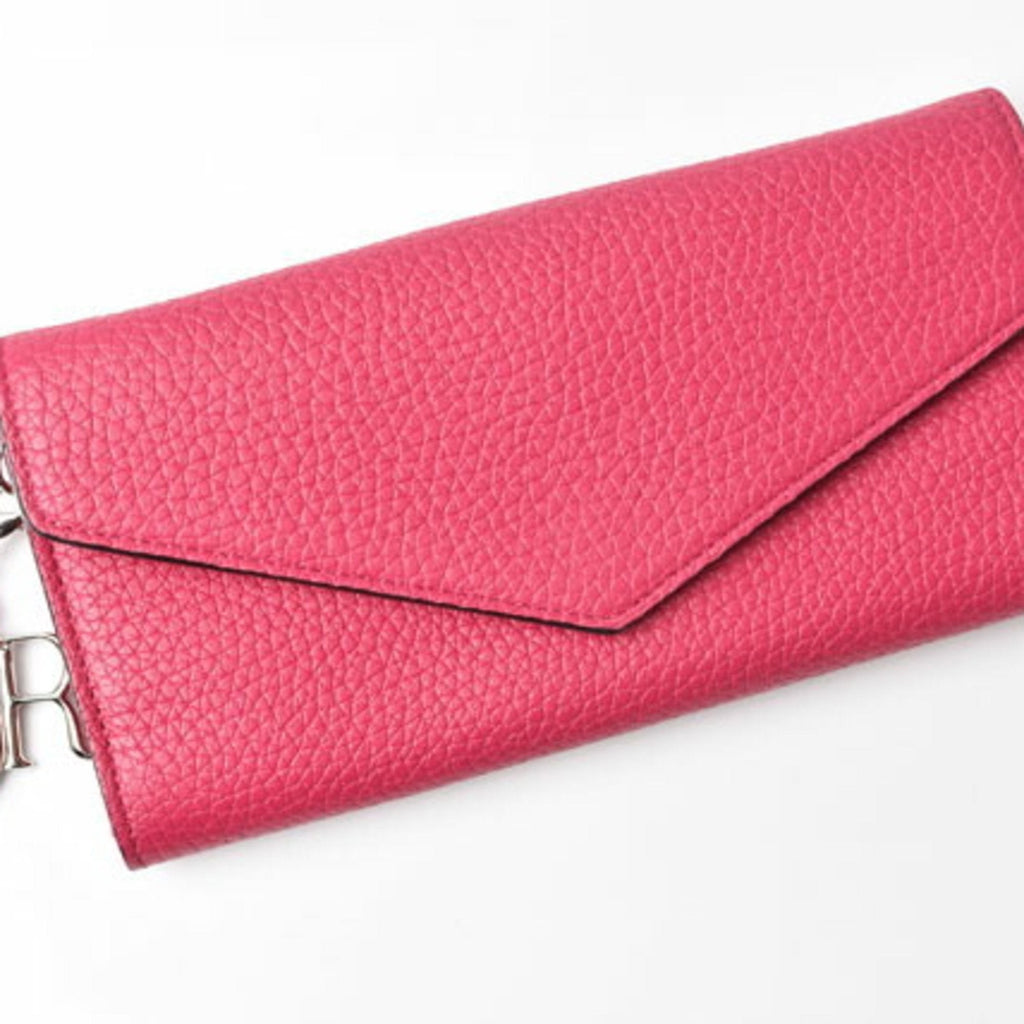 Christian Dior Diorissimo Light Blue Rose Pink Leather Long Wallet (Bi-Fold) (Pre-Owned)