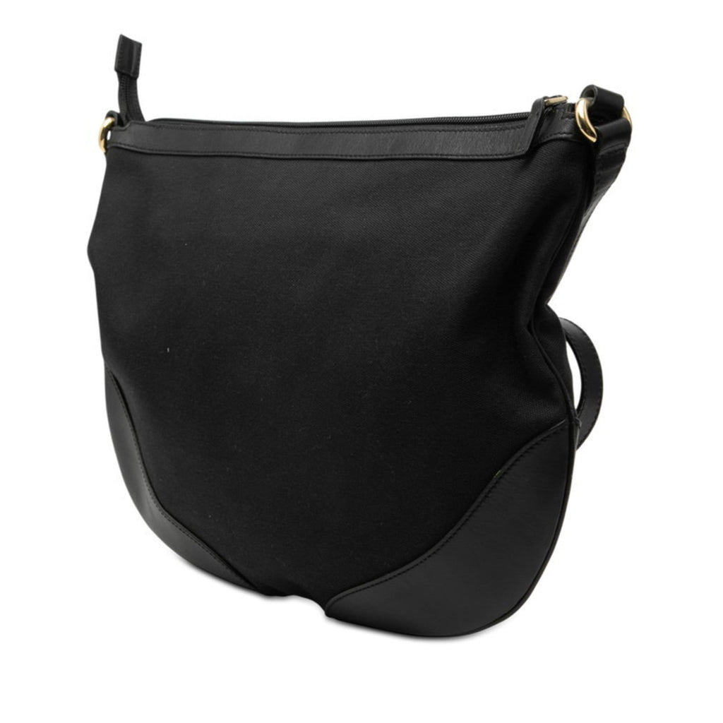 Gucci Black Canvas Leather Shoulder Bag (Pre-Owned)