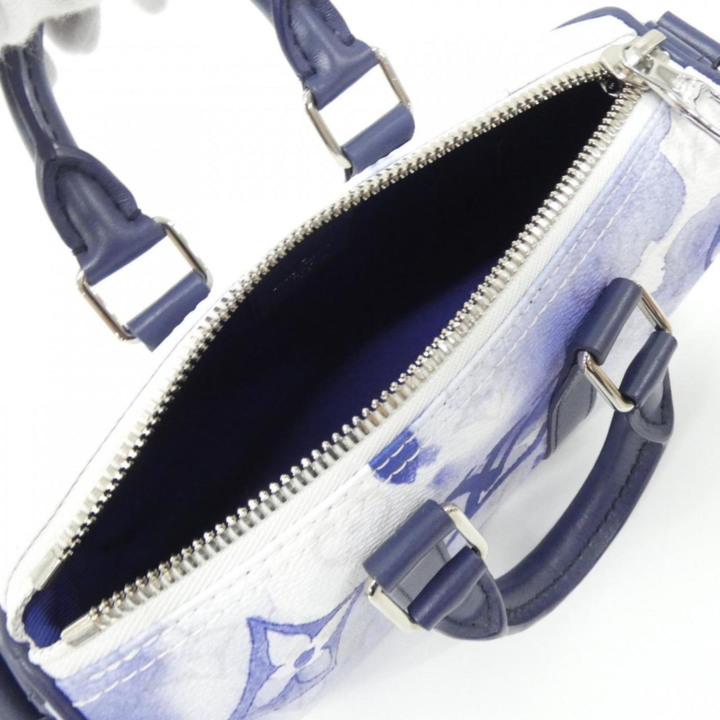 Louis Vuitton Blue Coated Canvas Boston Bag