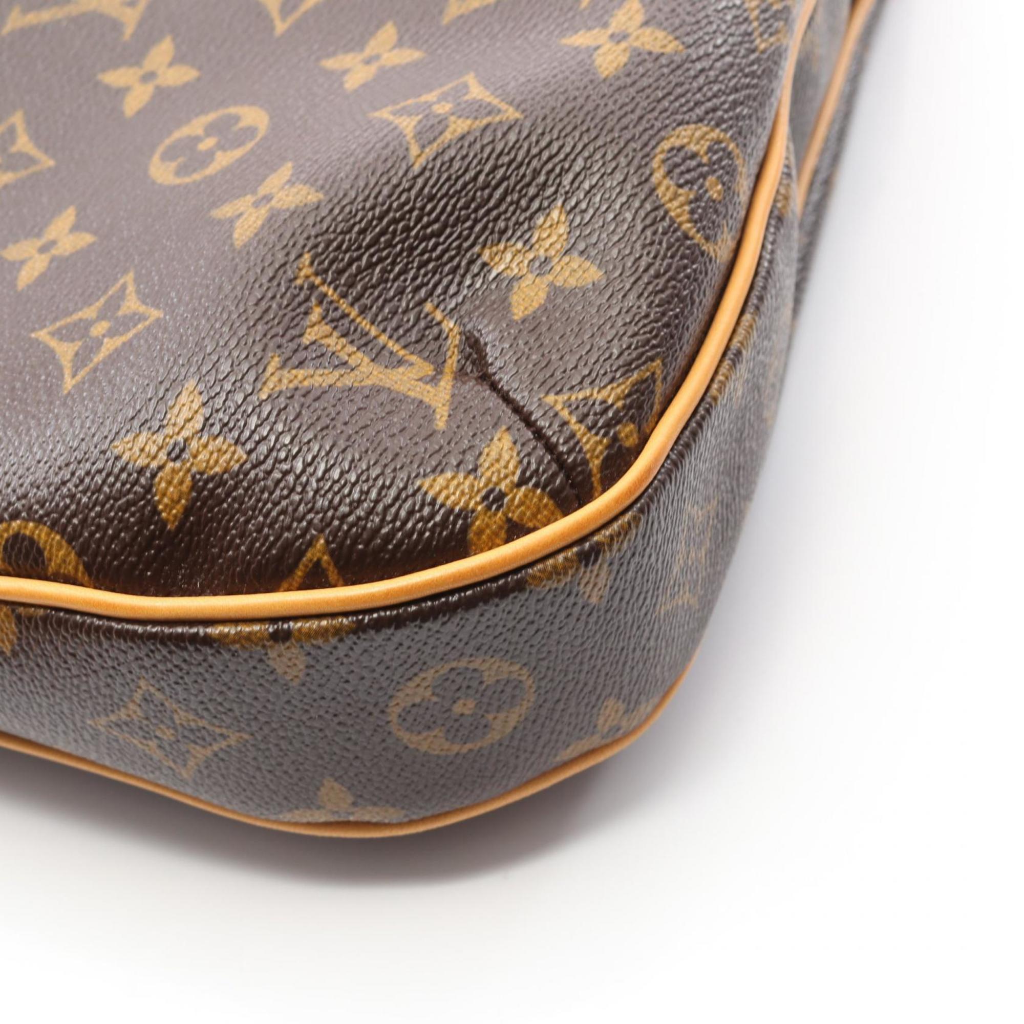 Louis Vuitton Brown Coated Canvas Leather Shoulder Bag