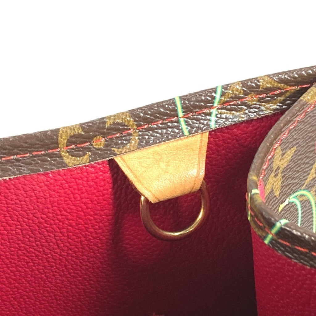 Louis Vuitton Brown Monogram Cherry Red Color Monogram Leather Shoulder Bag Tote Bag