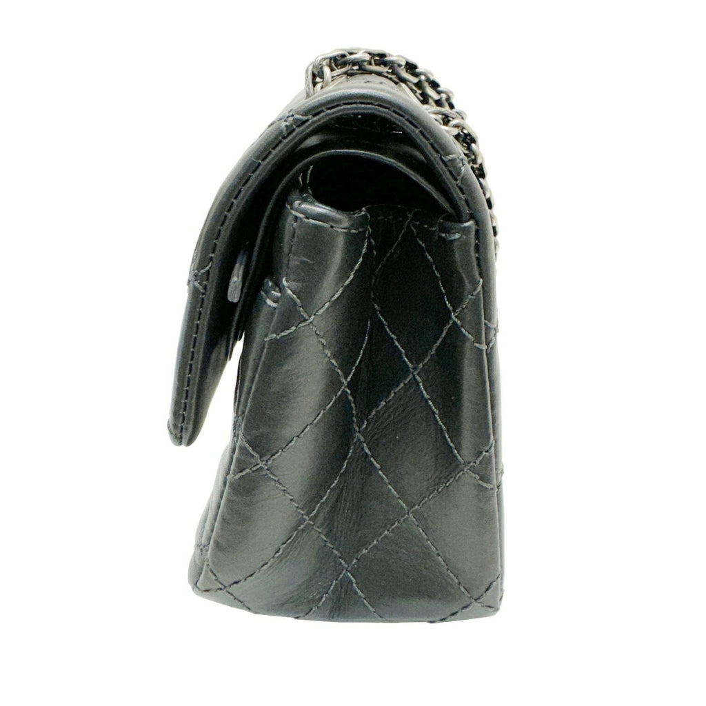 Chanel Dark Gray Leather Shoulder Bag