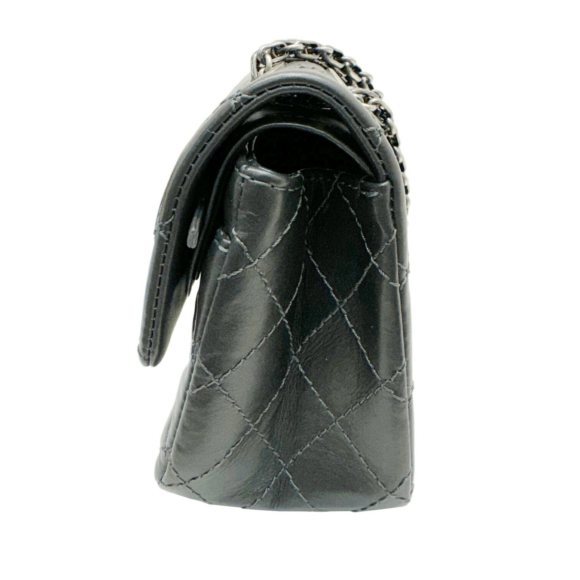 Chanel Dark Gray Leather Shoulder Bag