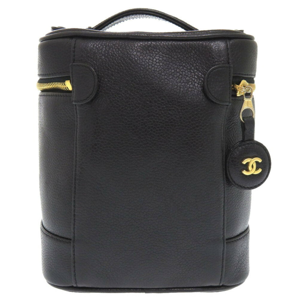 Chanel Black Grained Calfskin Handbag Vanity Bag