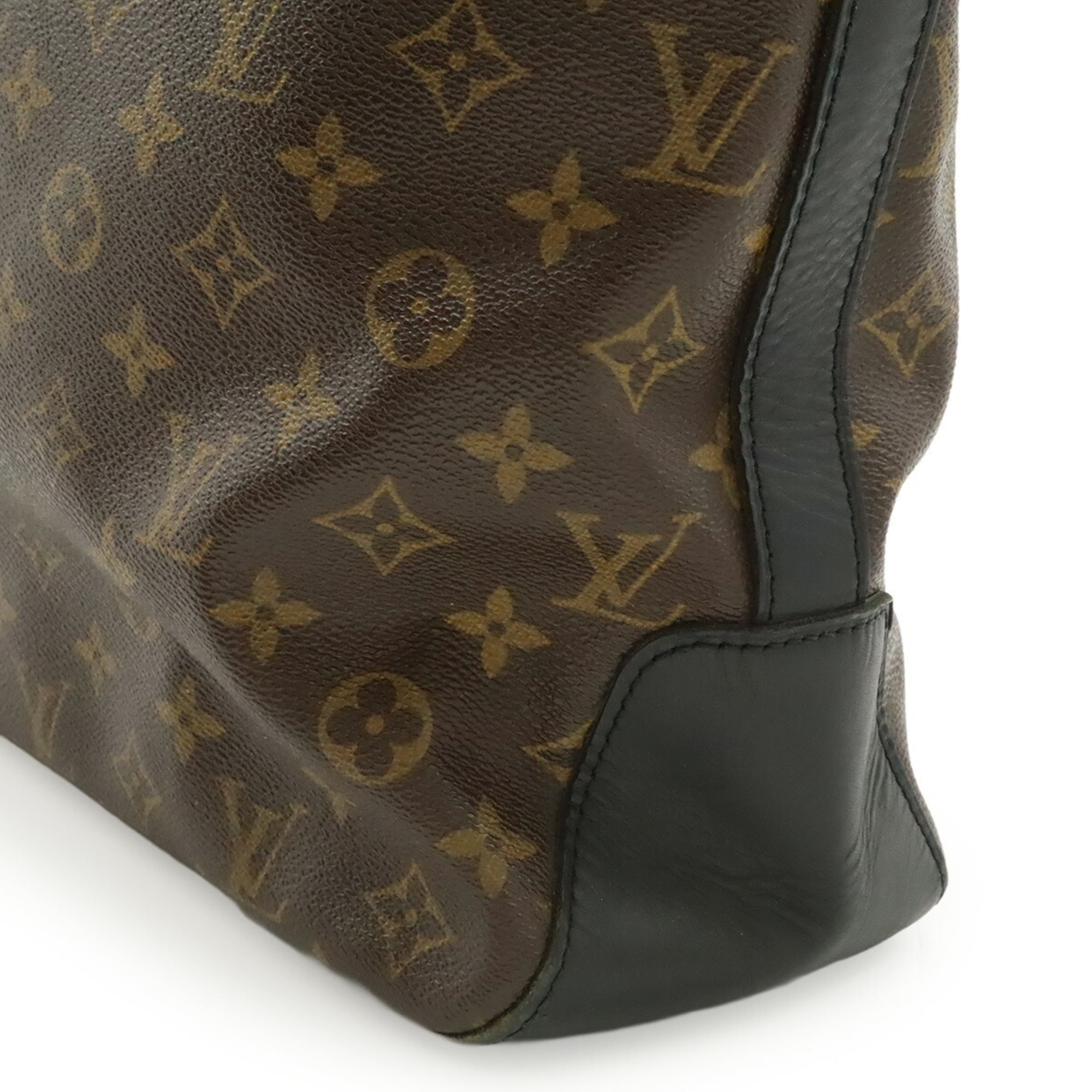 Louis Vuitton Black Brown Monogram Macassar Monogram Pvc Coated Canvas Leather Shoulder Bag Tote Bag