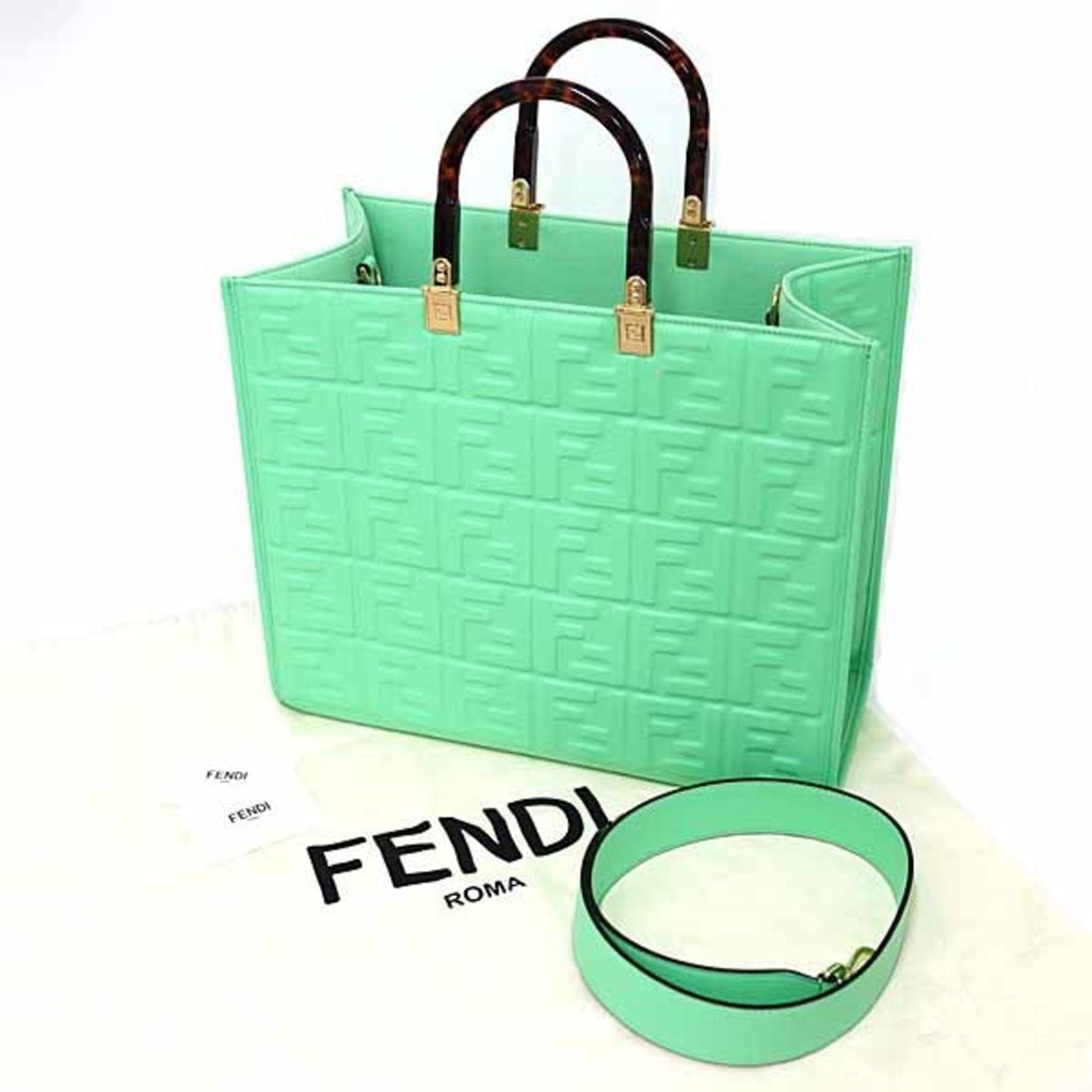 Fendi Black Leather Shoulder Bag Tote Bag