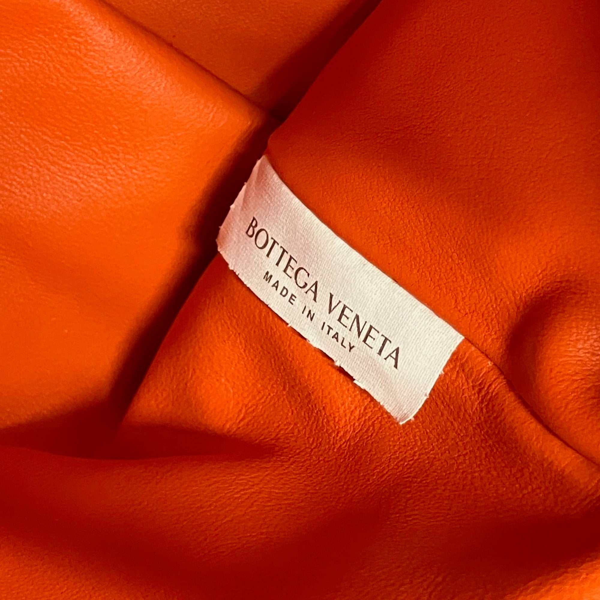 Bottega Veneta Orange Leather Clutch Bag