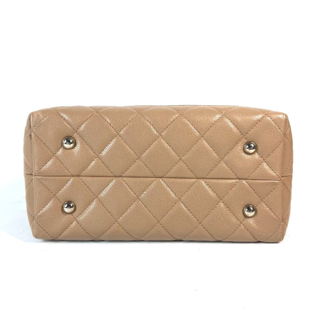 Chanel Beige Grained Calfskin Shoulder Bag Tote Bag