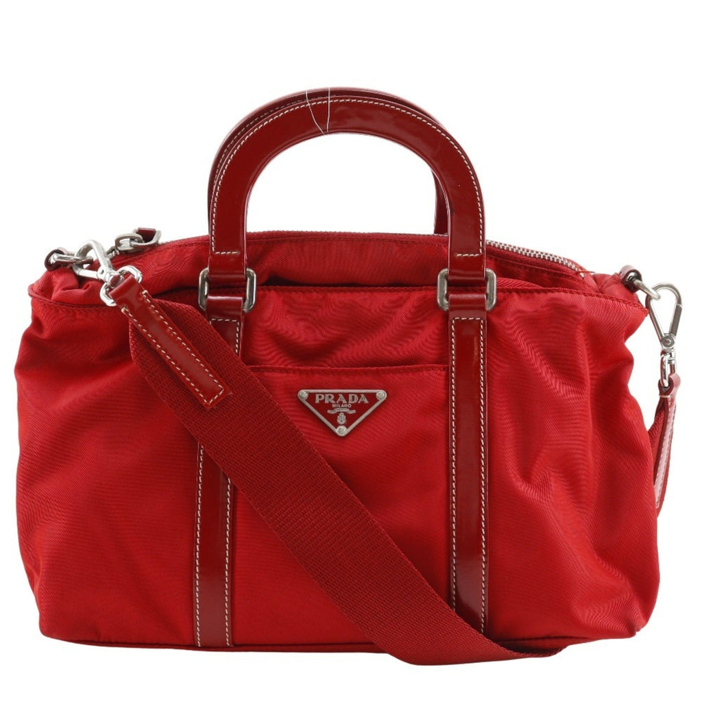 Prada Red Color Nylon Handbag