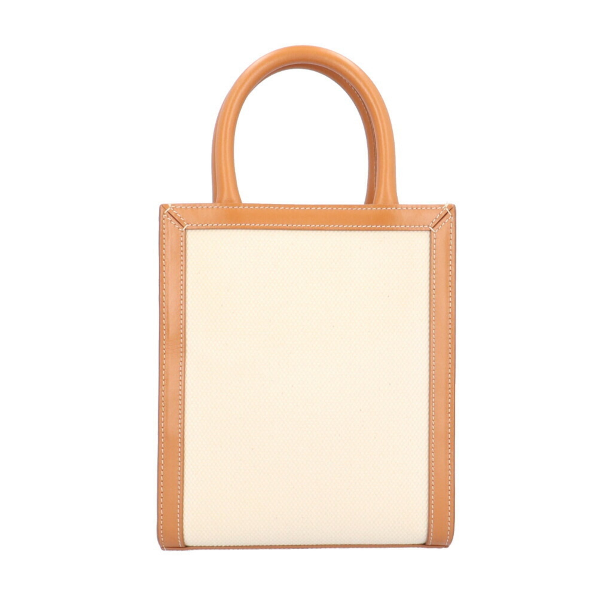 Celine White Cotton Canvas Shoulder Bag