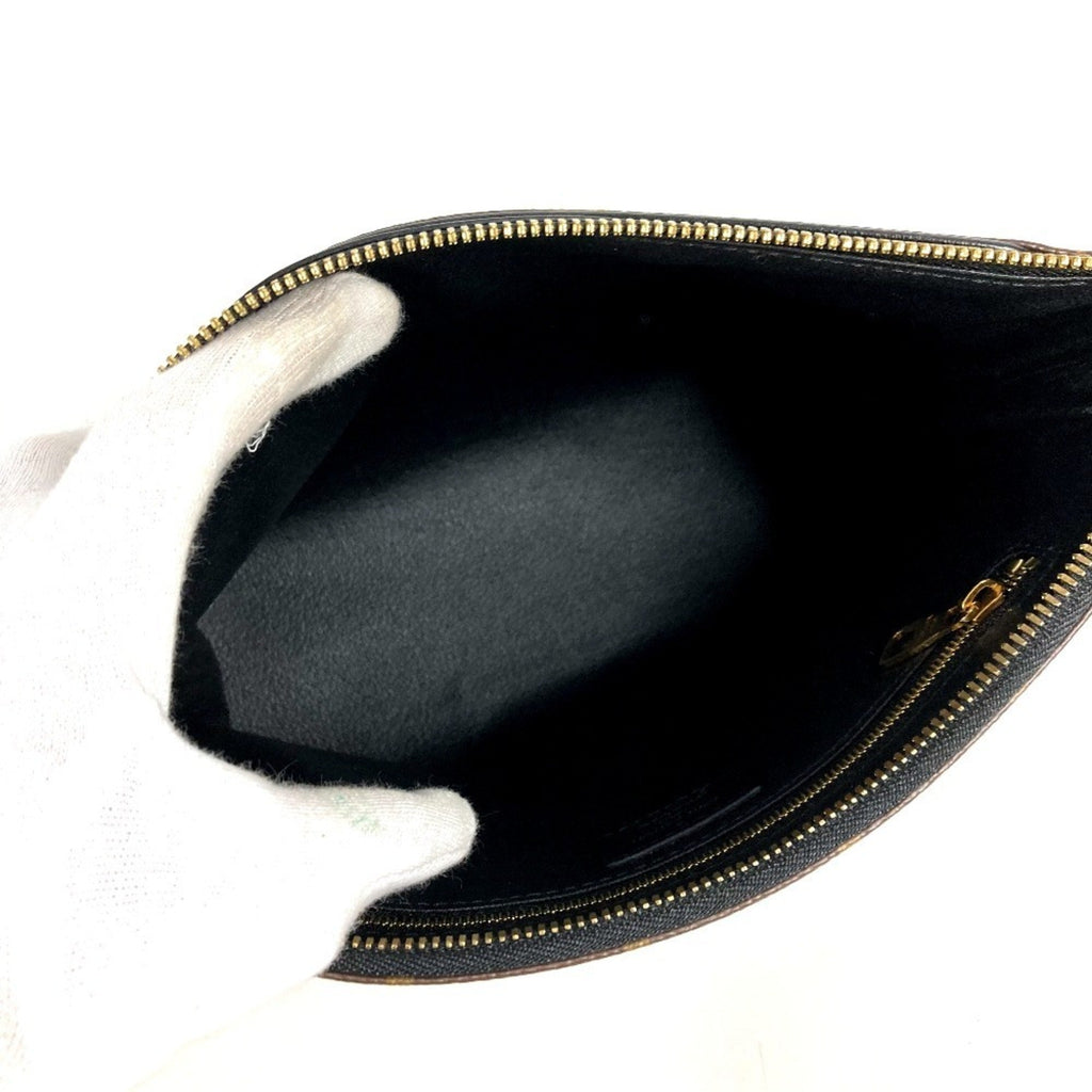 Louis Vuitton Black Brown Monogram Clutch Bag Pouch